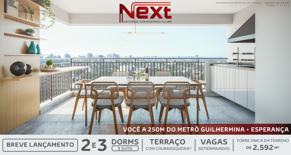 ⋙ Next Astorga Condomínio Clube → Aptos de 2 e 3 Dormitórios