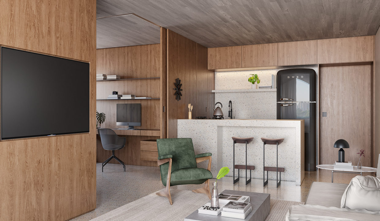 LIVING 82 M² - Empreendimento ESQUINA Pinheiros da Nortis