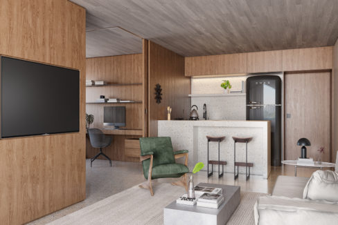 LIVING 82 M² - Empreendimento ESQUINA Pinheiros da Nortis