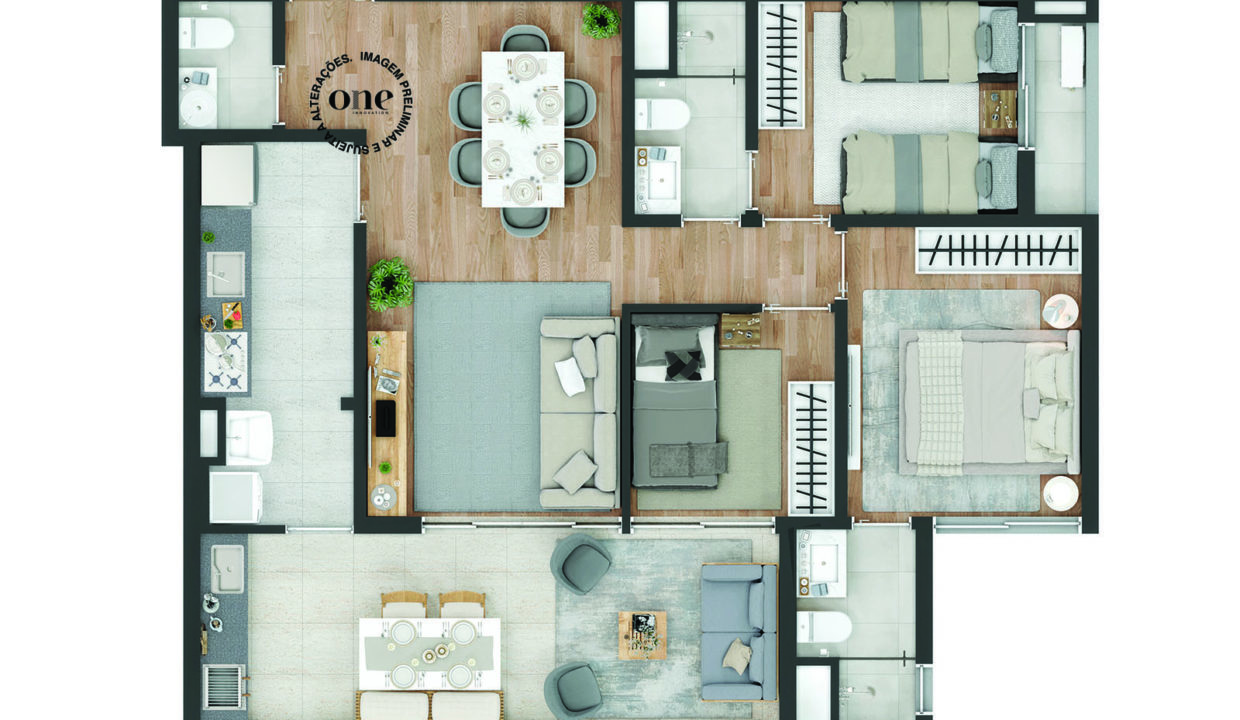 Opção 1 - Apartamento de 88m² do MODERN Vila Clementino