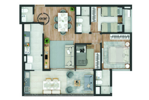 Opção 1 - Apartamento de 88m² do MODERN Vila Clementino