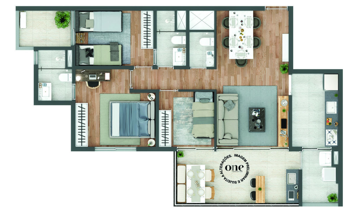 Opção 2 - Apartamento de 96m² do MODERN Vila Clementino