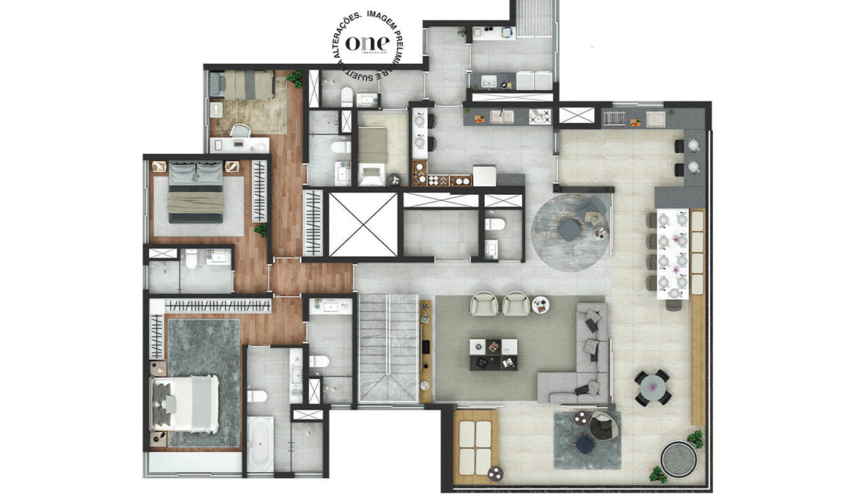Planta Cobertura Duplex (Inferior) do EDGE Pinheiros