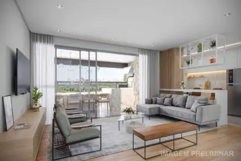 Living do Apartamento 108m² (Final 2) do HOME RESORT PENHA