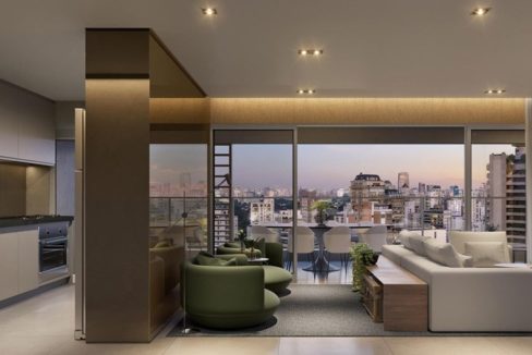 Apartamento de 126m² - Living do METROPOLITAN Vila Nova by Helbor