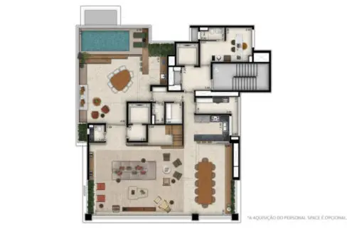 Opção 3 - Cobertura Duplex com 4 Suítes e 391m² + Personal Space (Piso Inferior) - AMYRÁ Moema