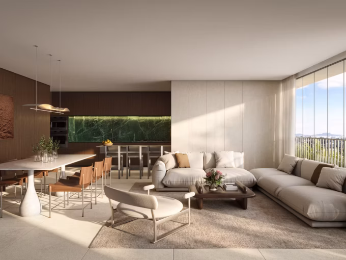 Apartamento de 130 m² com Living Ampliado - Decoração Leonardo Zanatta - TESS Brooklin - Lançamento Nortis - Rua Michigan - Brooklin